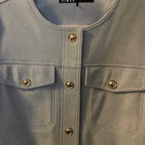 Dusty Blue Zara Jacket Size M - Picture 3 of 3